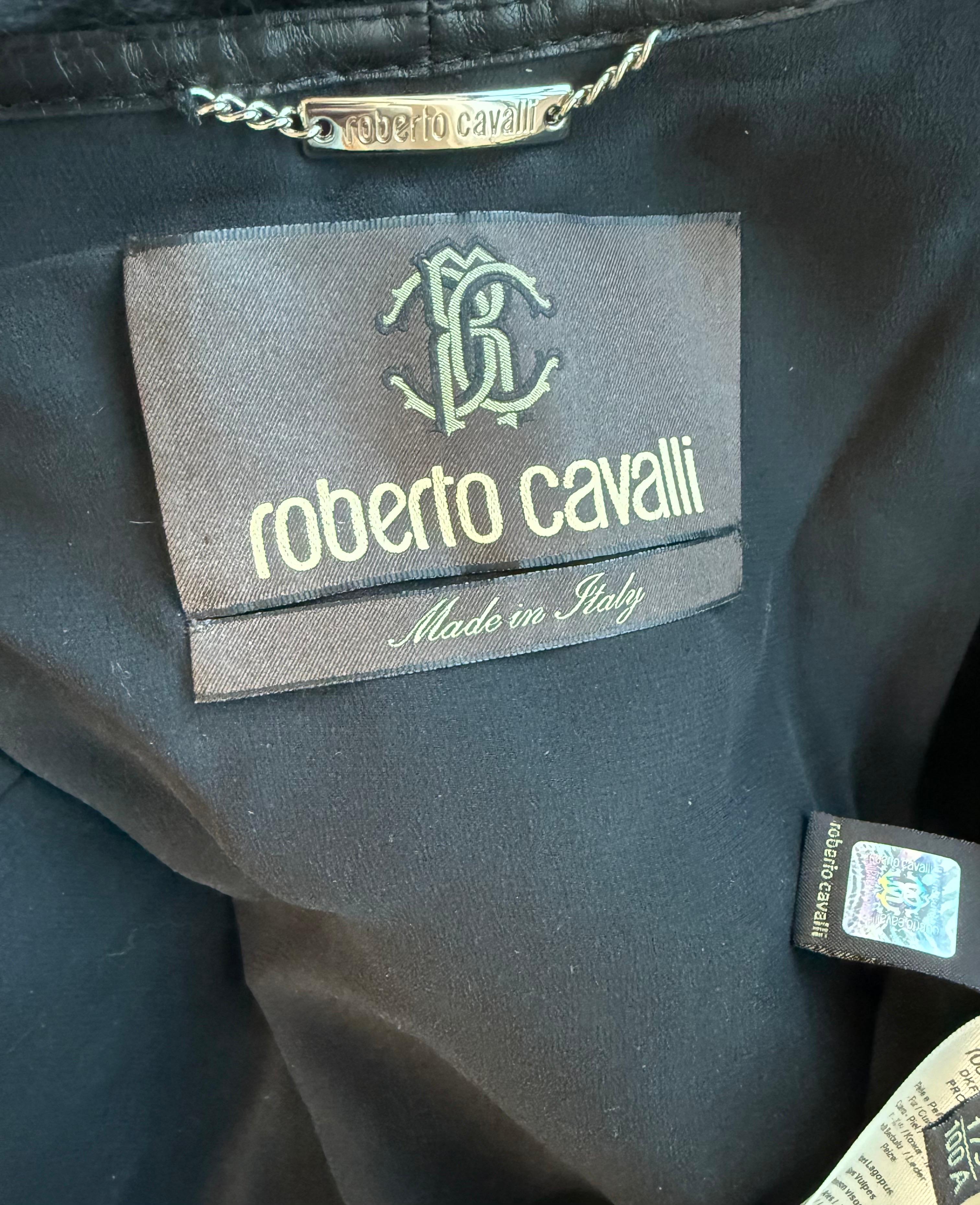 Roberto Cavalli c.2016 Pelliccia di visone, volpe e pecora con frange, Giacca Bolero con frange, C.C. in vendita 12