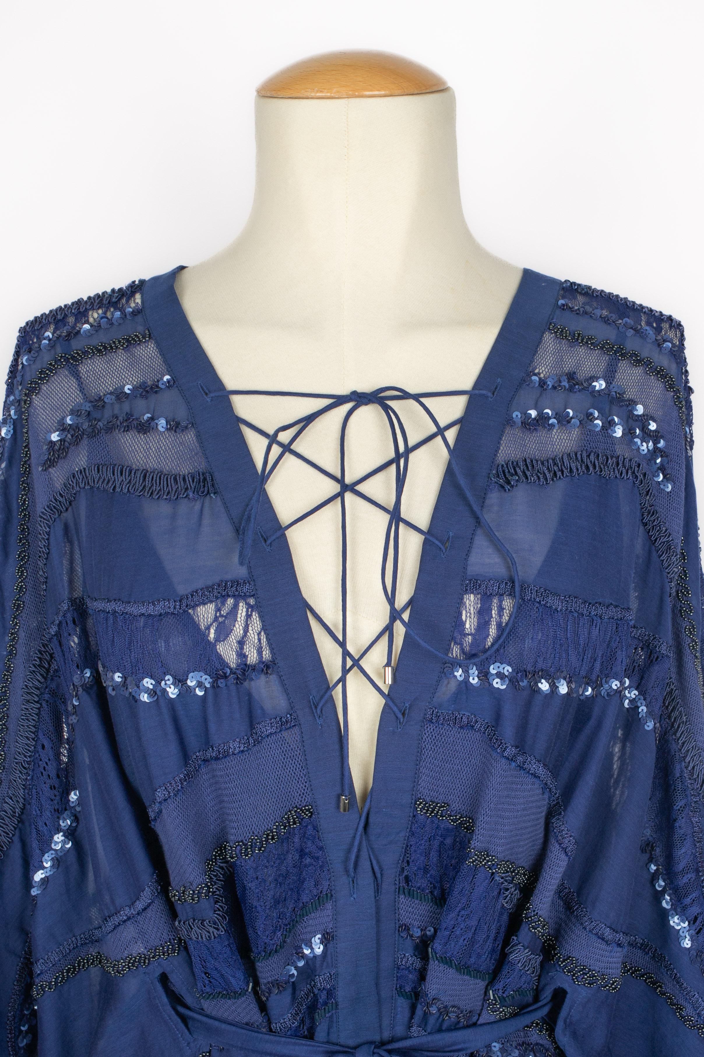 Blu Abito caftano Roberto Cavalli in vendita