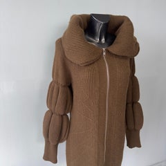 Manteau en tricot de cachemire et mohair à manches sculptées Roberto Cavalli 2000s
