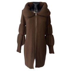 Manteau en tricot de cachemire et mohair à manches sculptées Roberto Cavalli 2000s