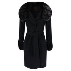 Roberto Cavalli Cashmere Coat With Mink Collar