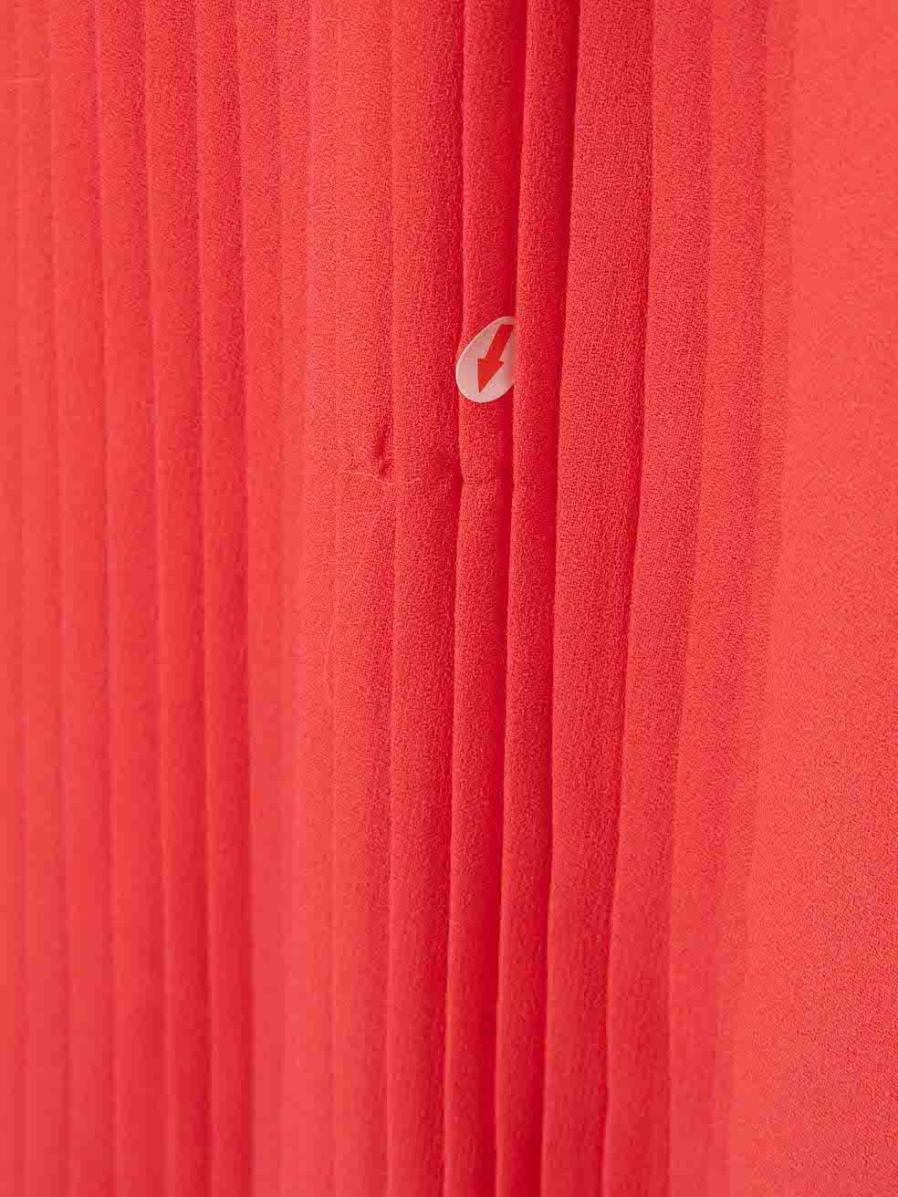 Roberto Cavalli Cavalli Class Koralle Spitze Panel plissiert Kleid Größe S im Angebot 3