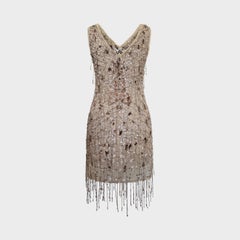 Roberto Cavalli Champagne Sequin Beaded Silk Dress, F/W 2012