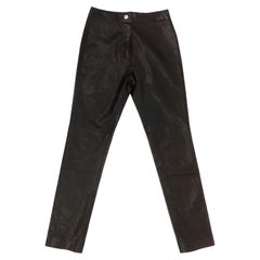 Roberto Cavalli Chocolate Brown Leather Pants