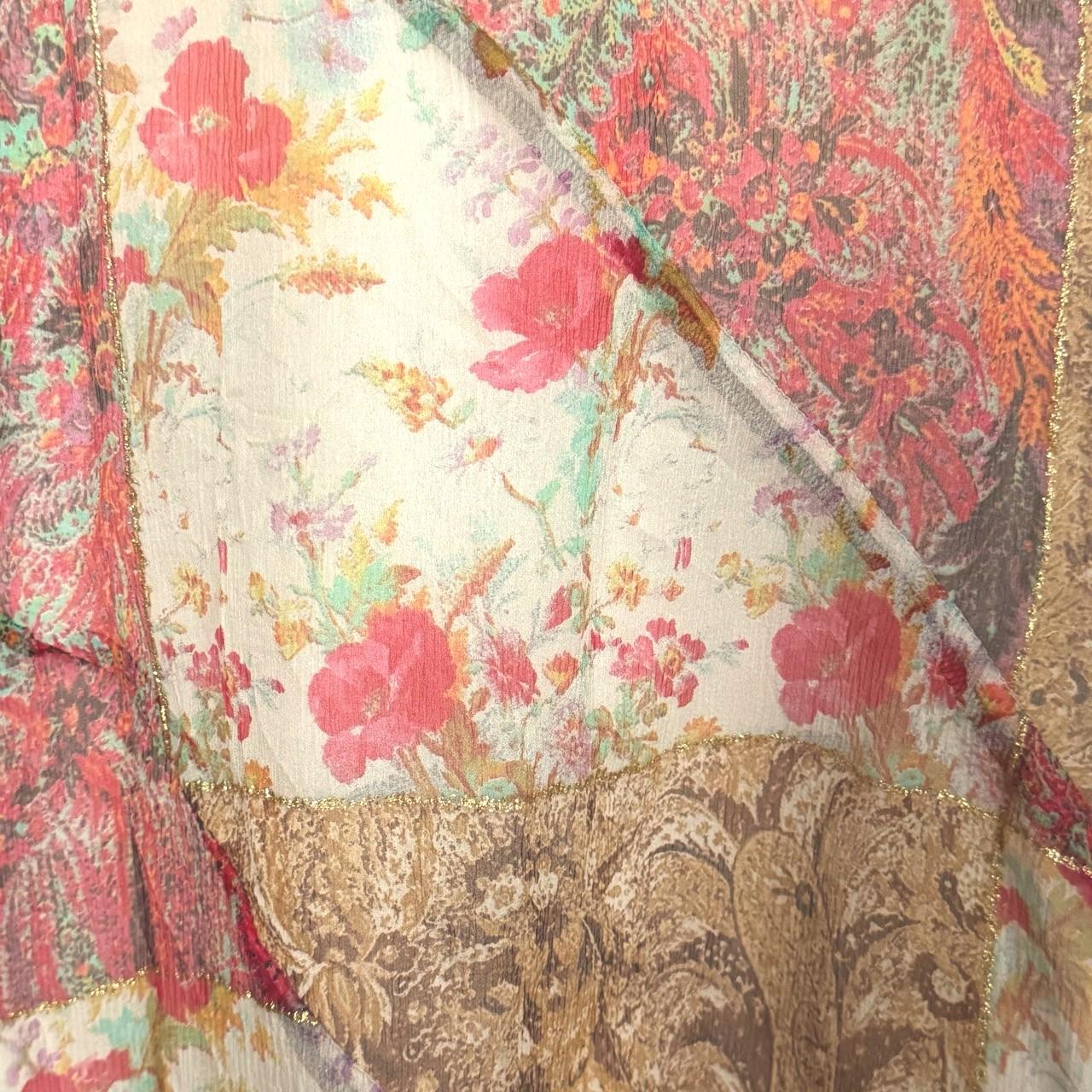 Beige Roberto Cavalli Classs 2000s - Robe en soie à patchwork en vente