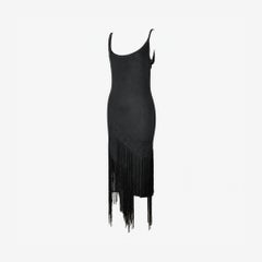 Roberto Cavalli Class Black Fringe Dress