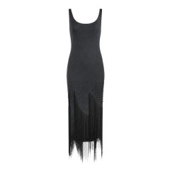 Roberto Cavalli Class Black Fringe Dress