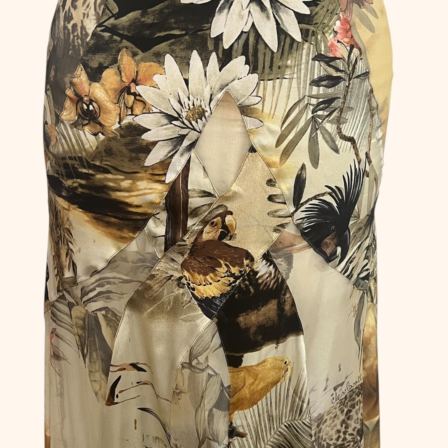 Roberto Cavalli: abito in seta con stampa Jungling In condizioni ottime in vendita a PARIS, FR