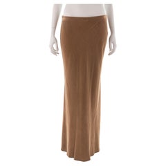 Roberto Cavalli Class low waist brown velvet maxi skirt, early 2000s