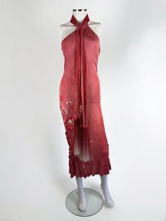 Roberto Cavalli Class Pink Halter Dress, c. 2000s