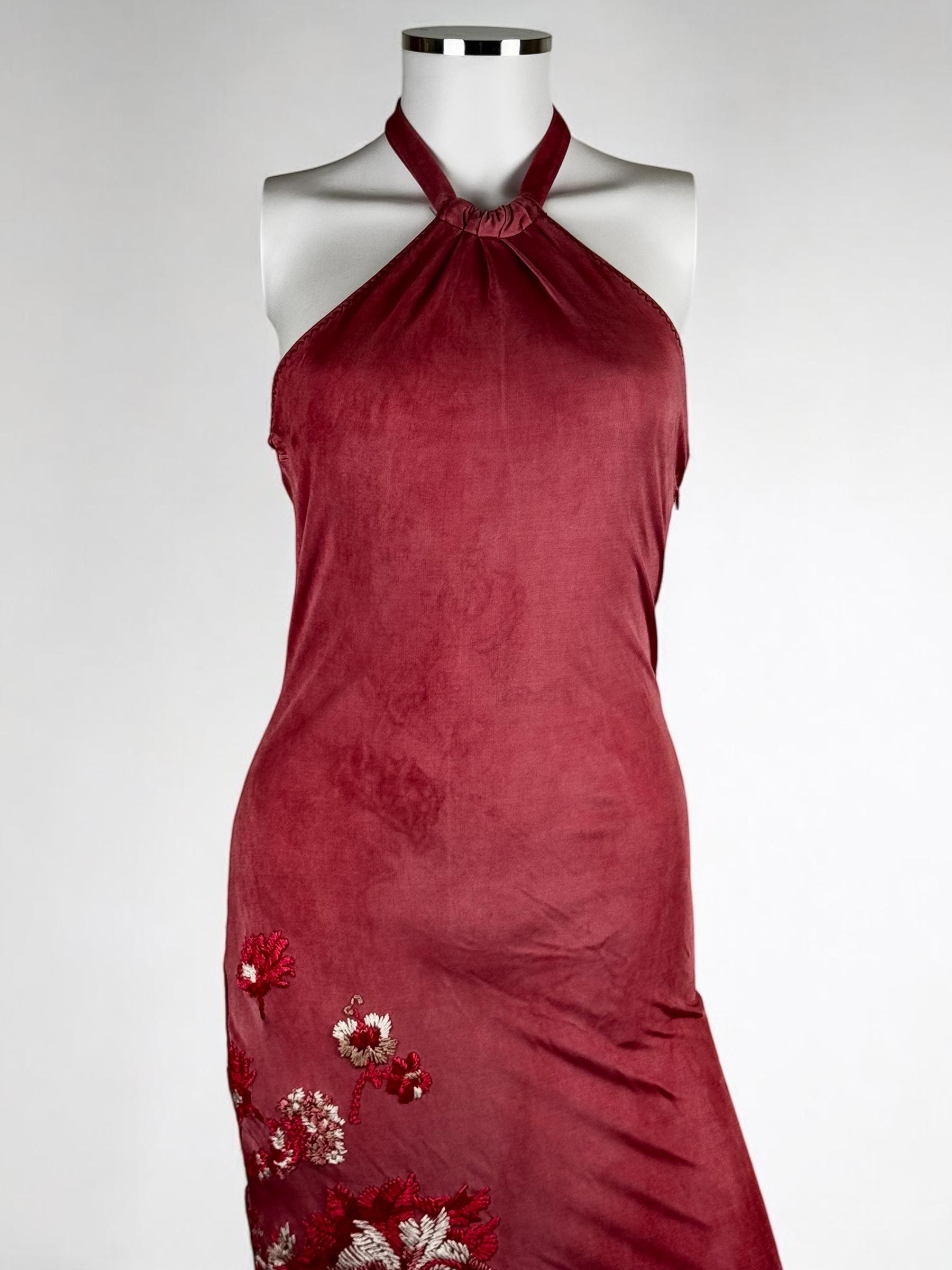 Brown Roberto Cavalli Class Pink Halter Dress, c. 2000s