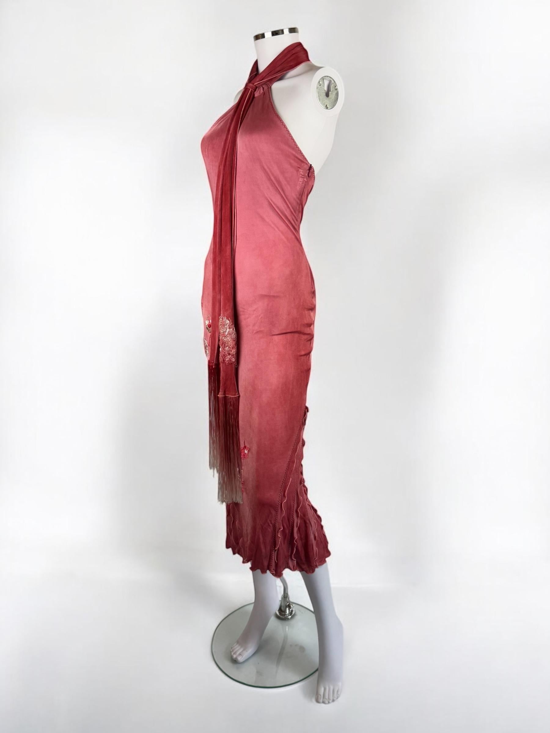 Roberto Cavalli Class Pink Halter Dress, c. 2000s 3
