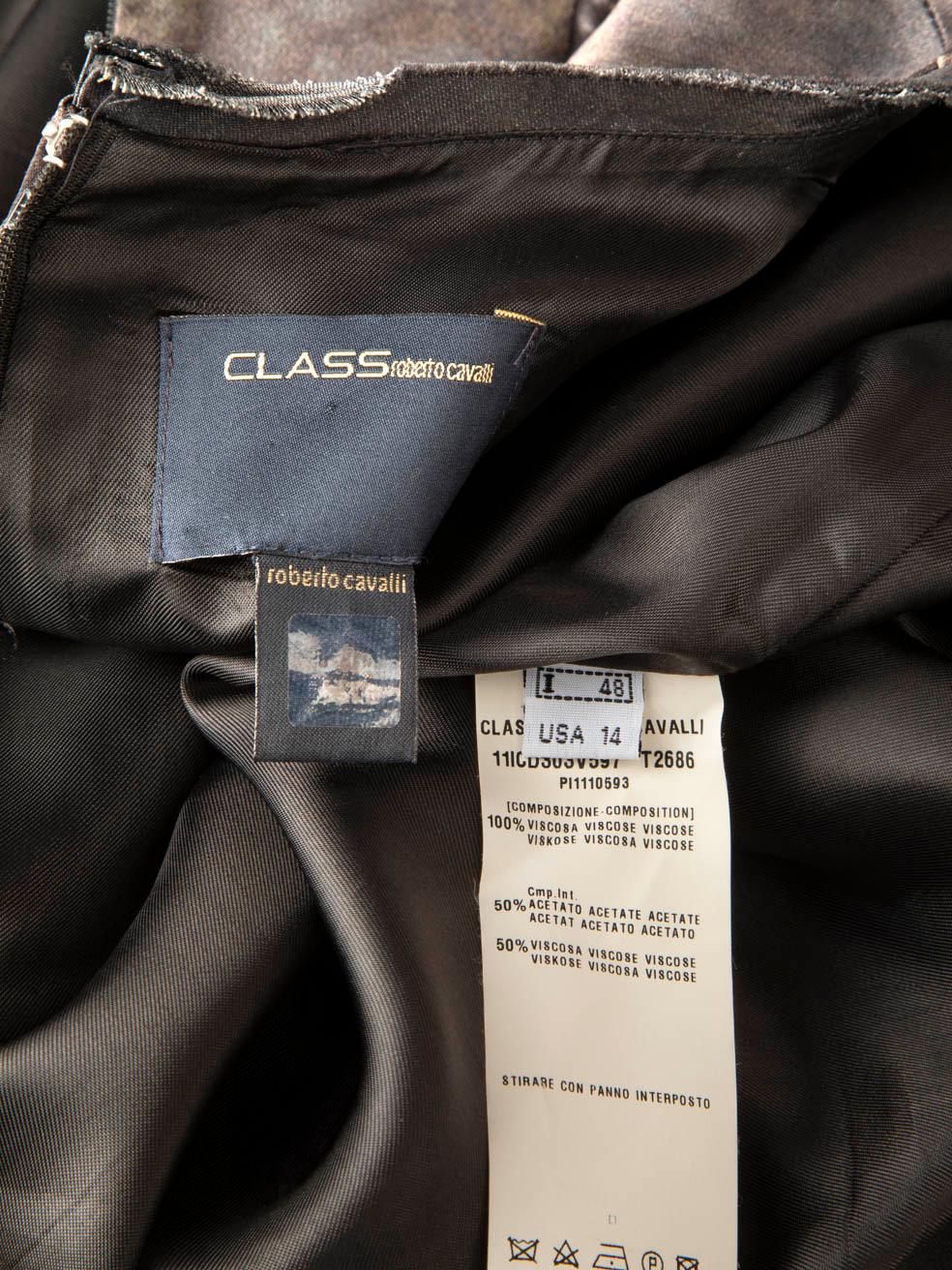 Roberto Cavalli Class Roberto Cavalli Kleid in Knielangem Kleid mit Blumendruck Größe XXL im Angebot 1