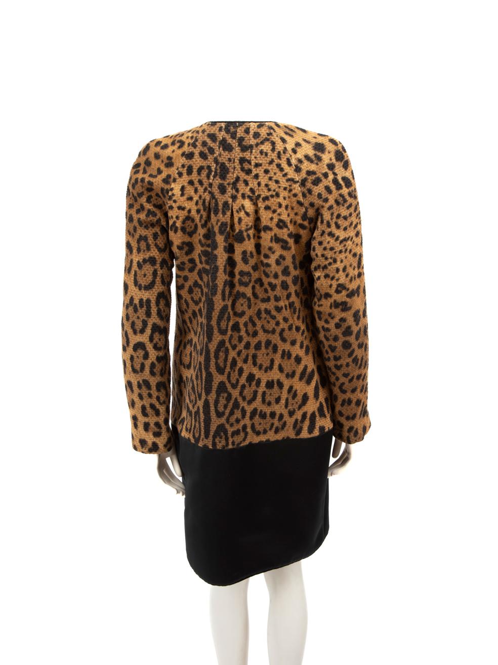 Nero Roberto Cavalli Class Roberto Cavalli Leopard Print Mid Length Coat taglia M. in vendita
