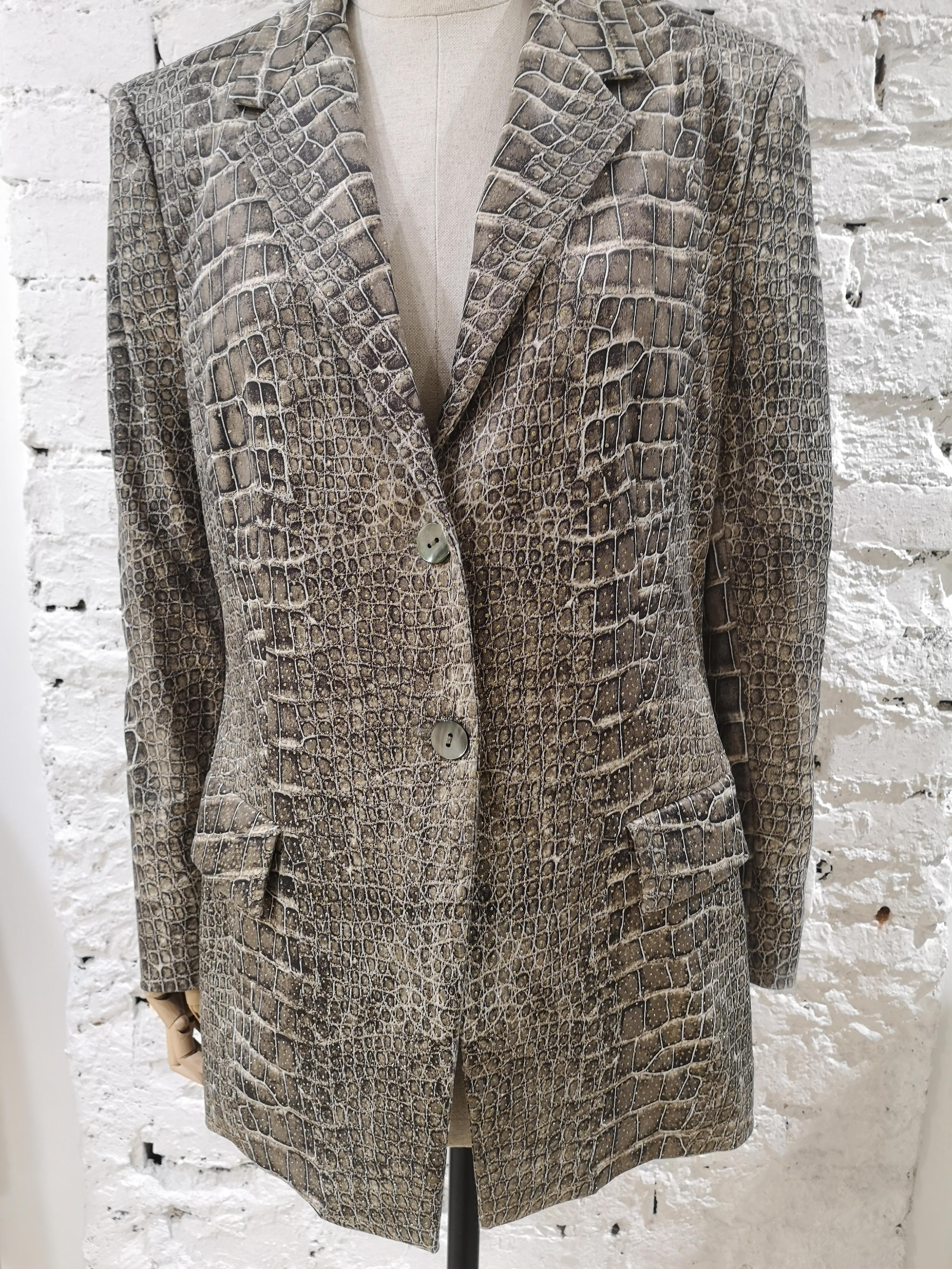 Roberto Cavalli cocco print blazer / jacket In Excellent Condition In Capri, IT