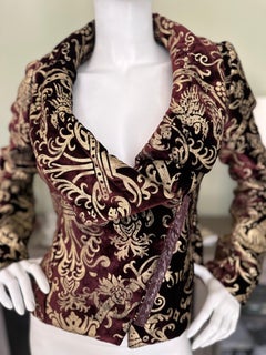 Roberto Cavalli Collectable Fortuny Style Rampant Lion Devore Velvet Jacket