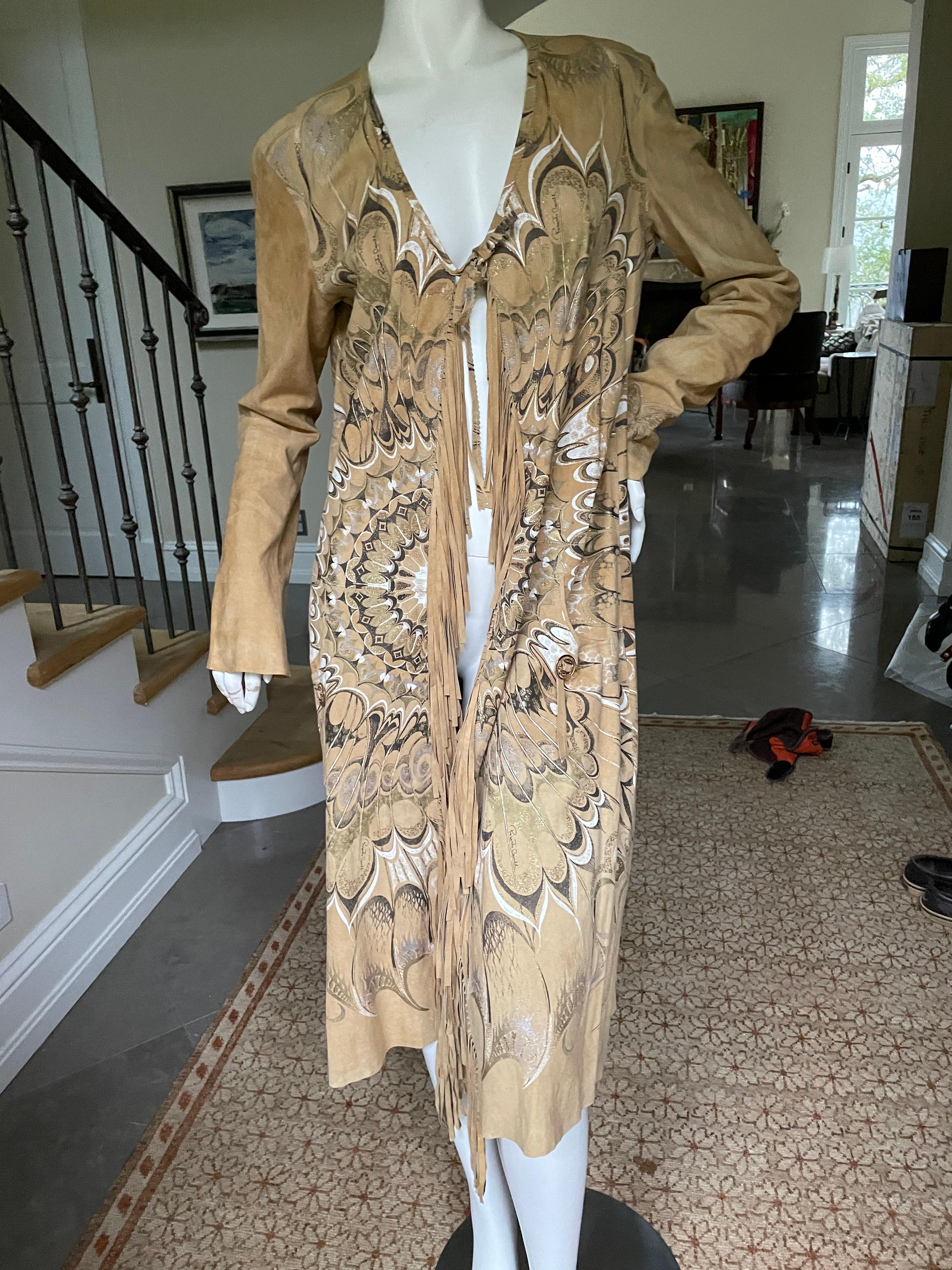 Roberto Cavalli Collectable Spring 2004 Fringed Suede Rich Hippie Coat
This is exquisite, the photos don't quite capture the richness .
Size M
Bust 38
