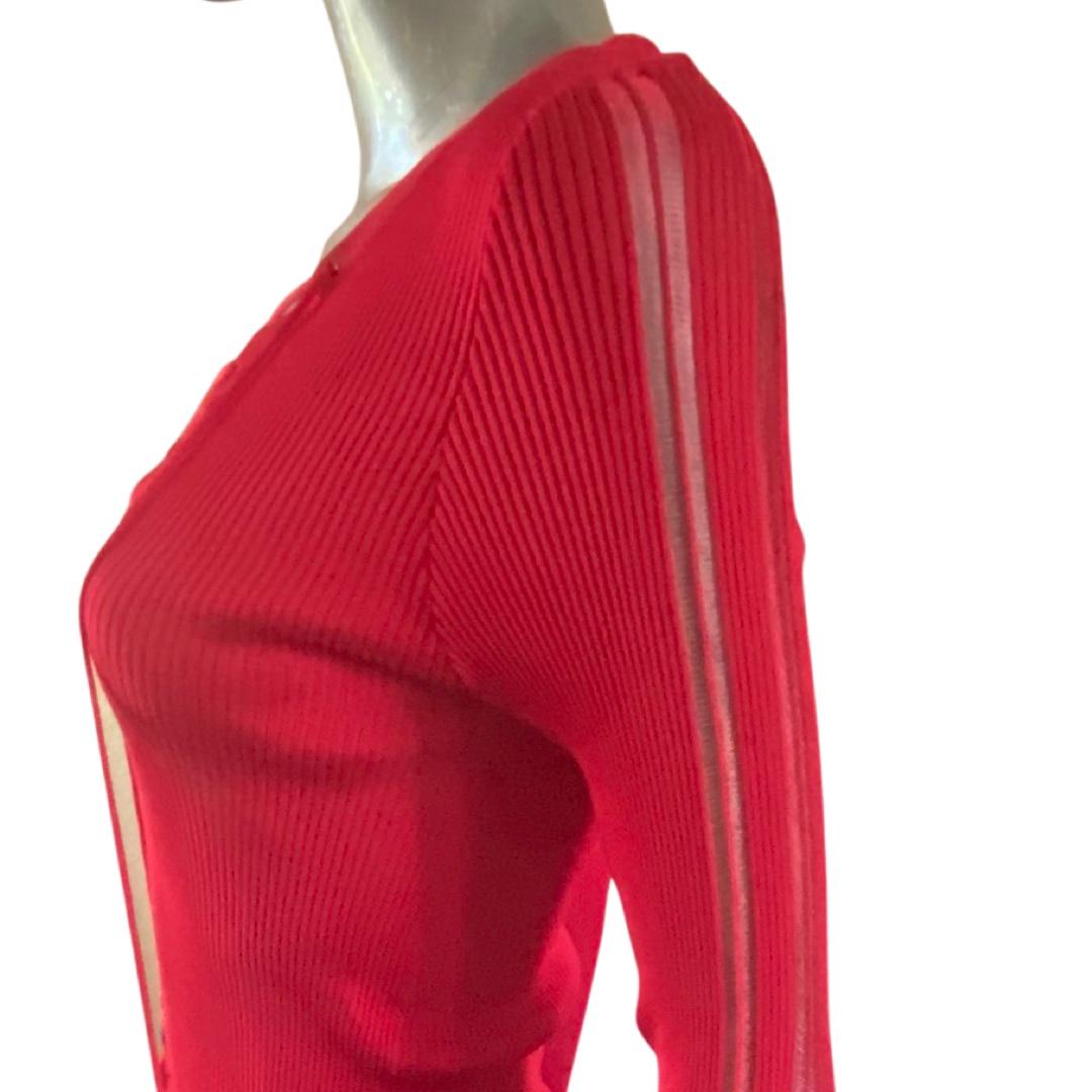 Roberto Cavalli Collection Red Viscose Sexy Knit Summer Sweater, Italy Size 10 For Sale 1