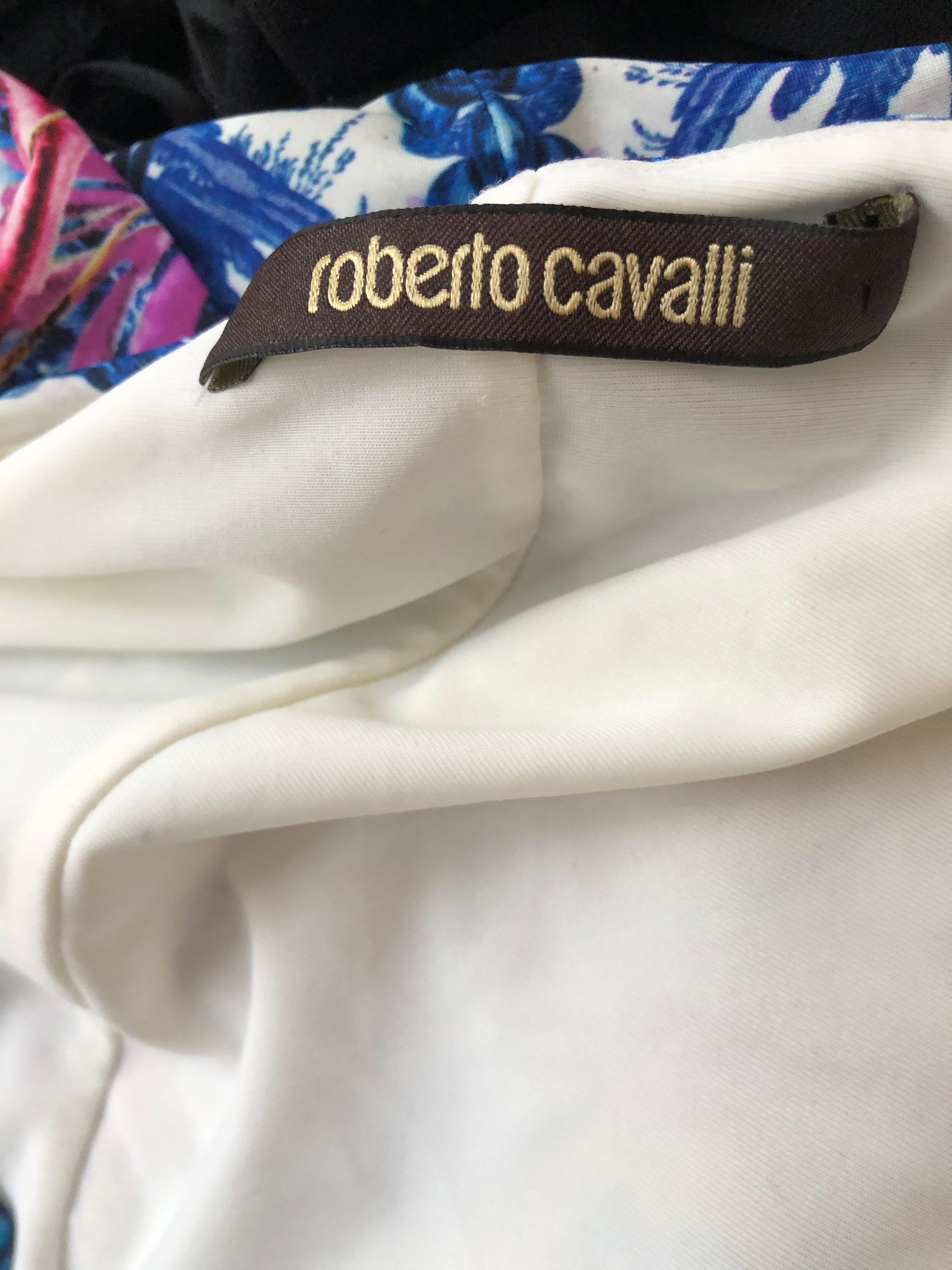 Roberto Cavalli Colorful Delft China Trade Pattern Sleeveless Shift Dress For Sale 2