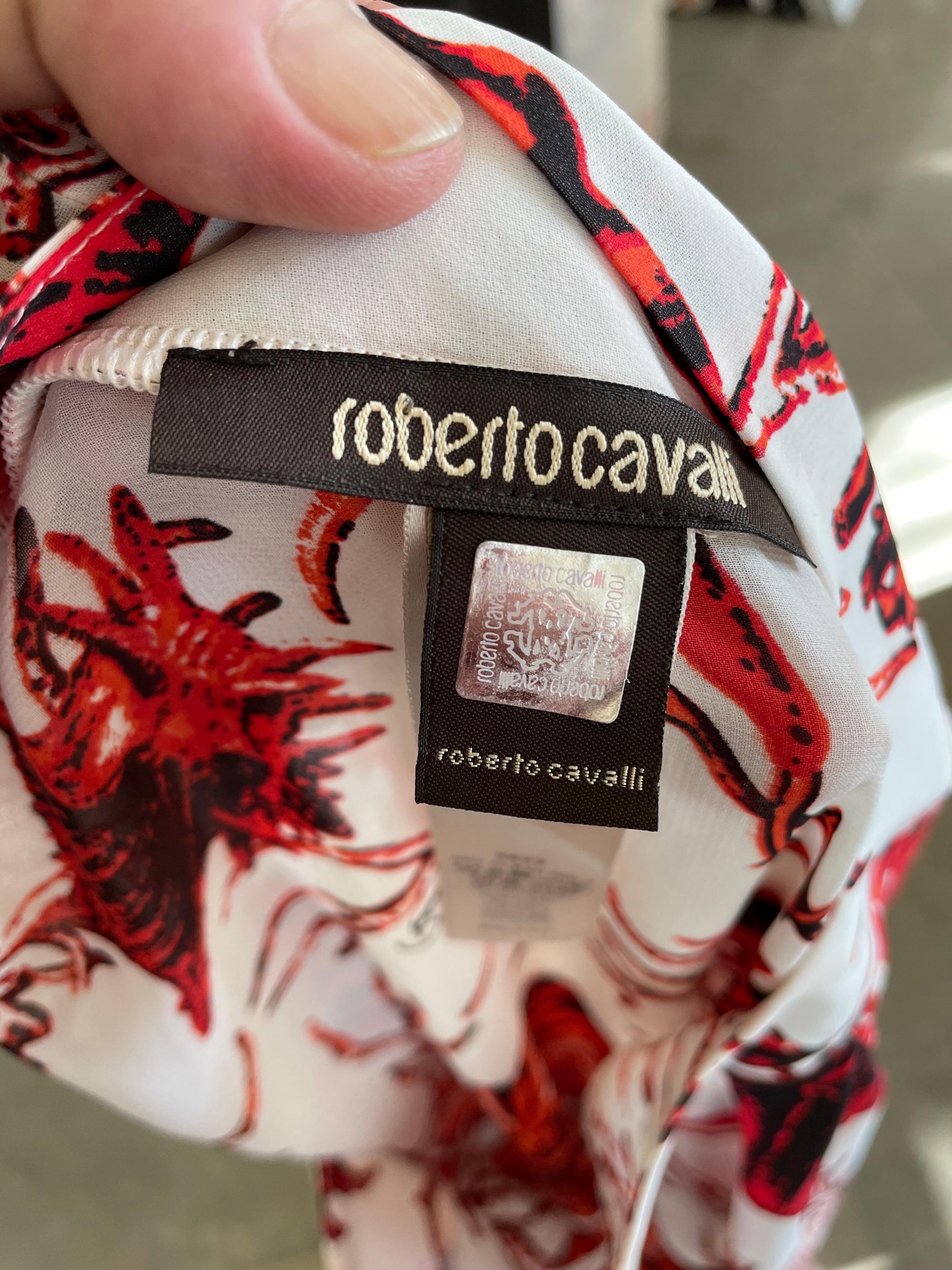 Roberto Cavalli Colorful Vintage Seashell Print Caftan Beach Cover Dress  For Sale 4