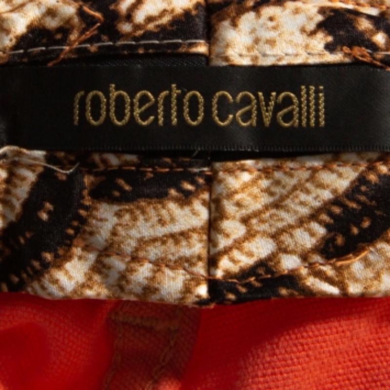 Donna Roberto Cavalli Coral Pink Cotton Logo Plaque Detail Jeans L in vendita