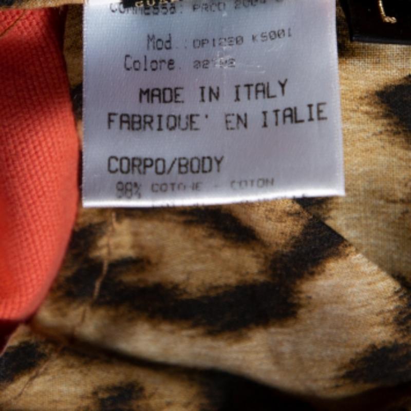 Roberto Cavalli Coral Pink Cotton Logo Plaque Detail Jeans L in vendita 2