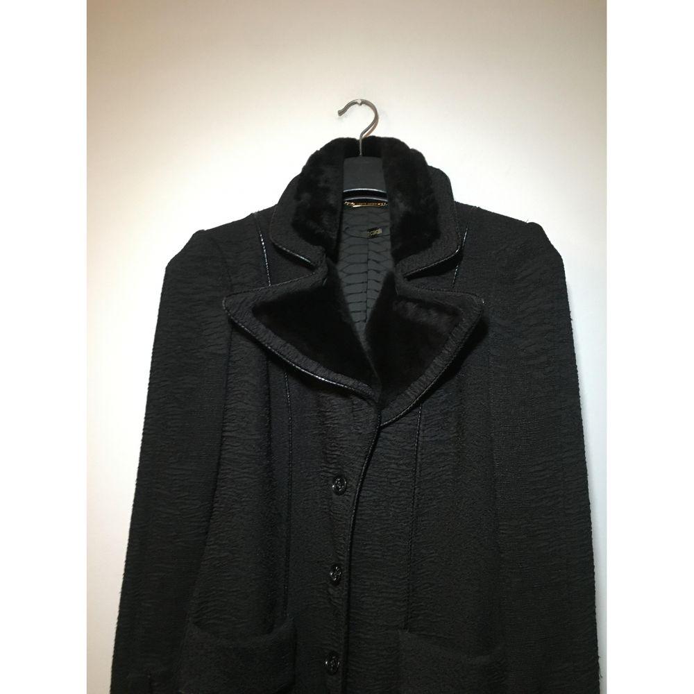 Roberto Cavalli Cotton Coat in Black In Good Condition For Sale In Carnate, IT