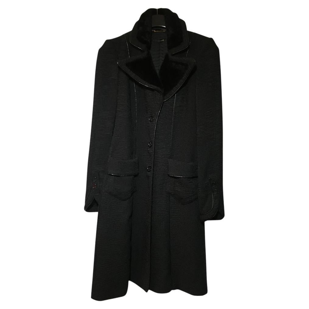 Roberto Cavalli Cotton Coat in Black For Sale
