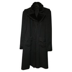 Retro Roberto Cavalli Cotton Coat in Black