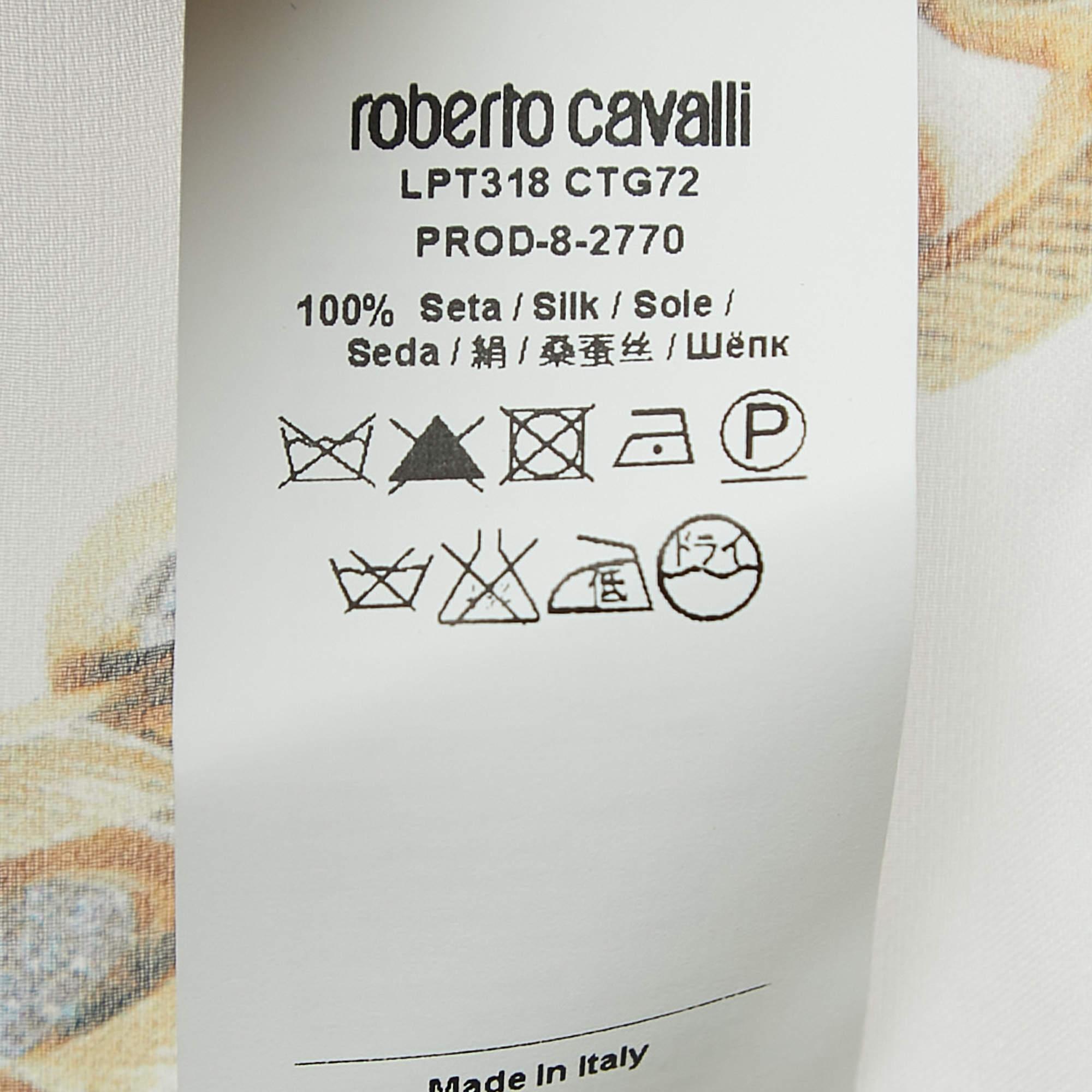Roberto Cavalli - Mini gonna a portafoglio in seta con stampa a catena - M. I. in vendita 1