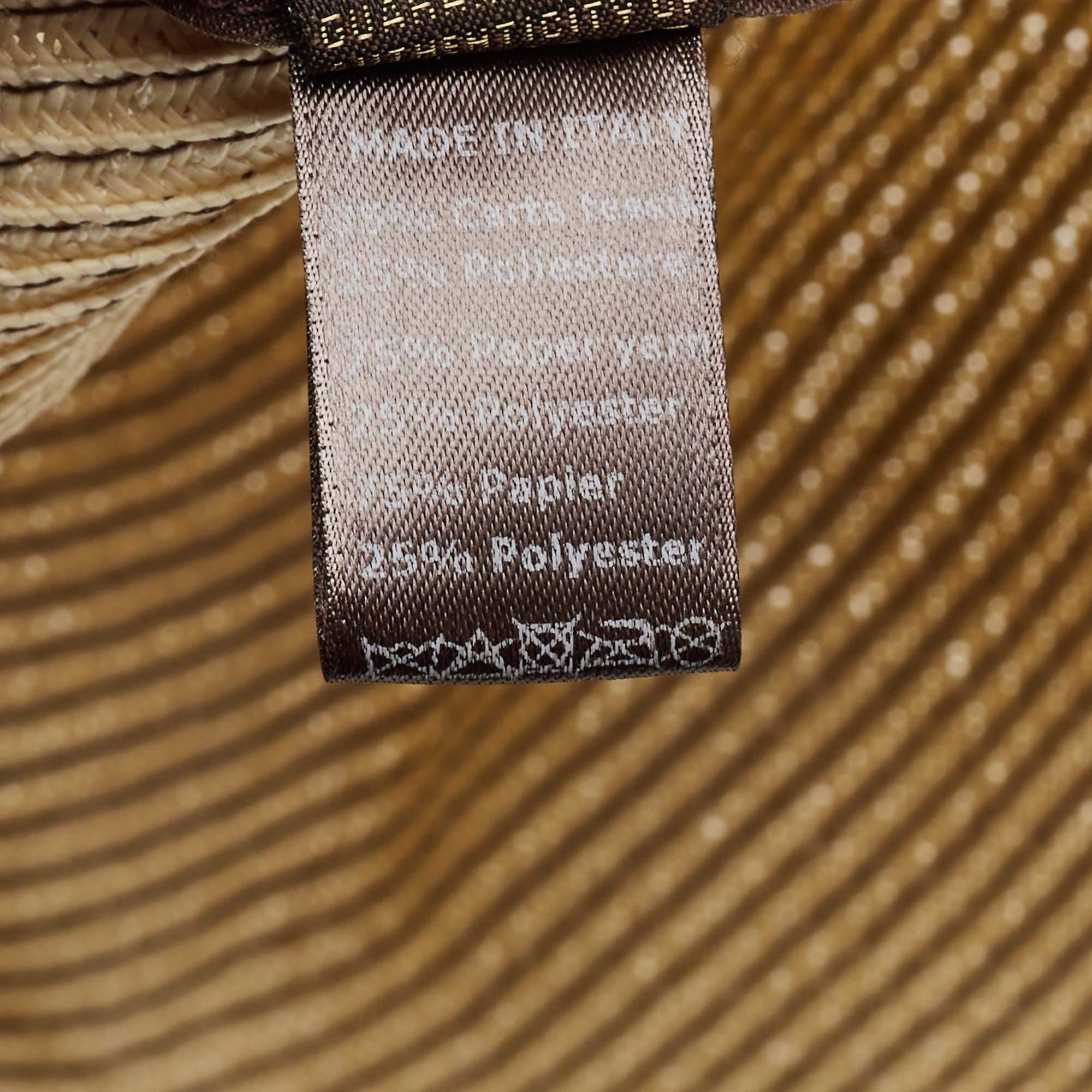 Roberto Cavalli Cream Straw Fedora Hat For Sale 2