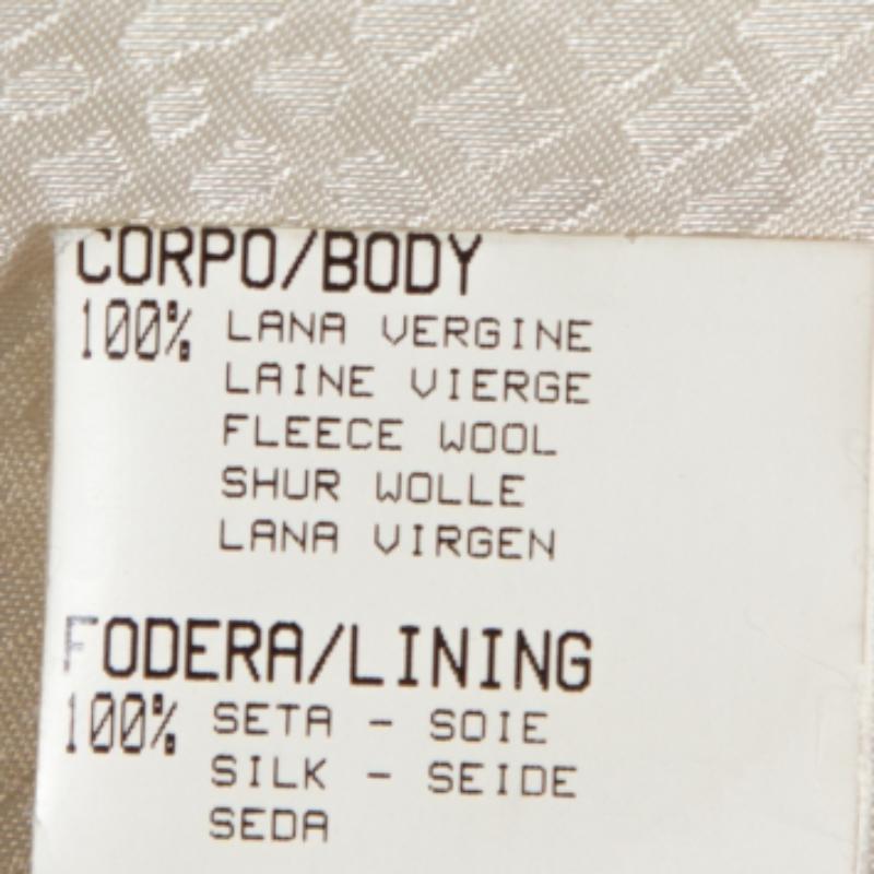 Roberto Cavalli Cremefarbene Jacke mit Gürtel und Fuchspelzbesatz aus Wolle M im Angebot 2