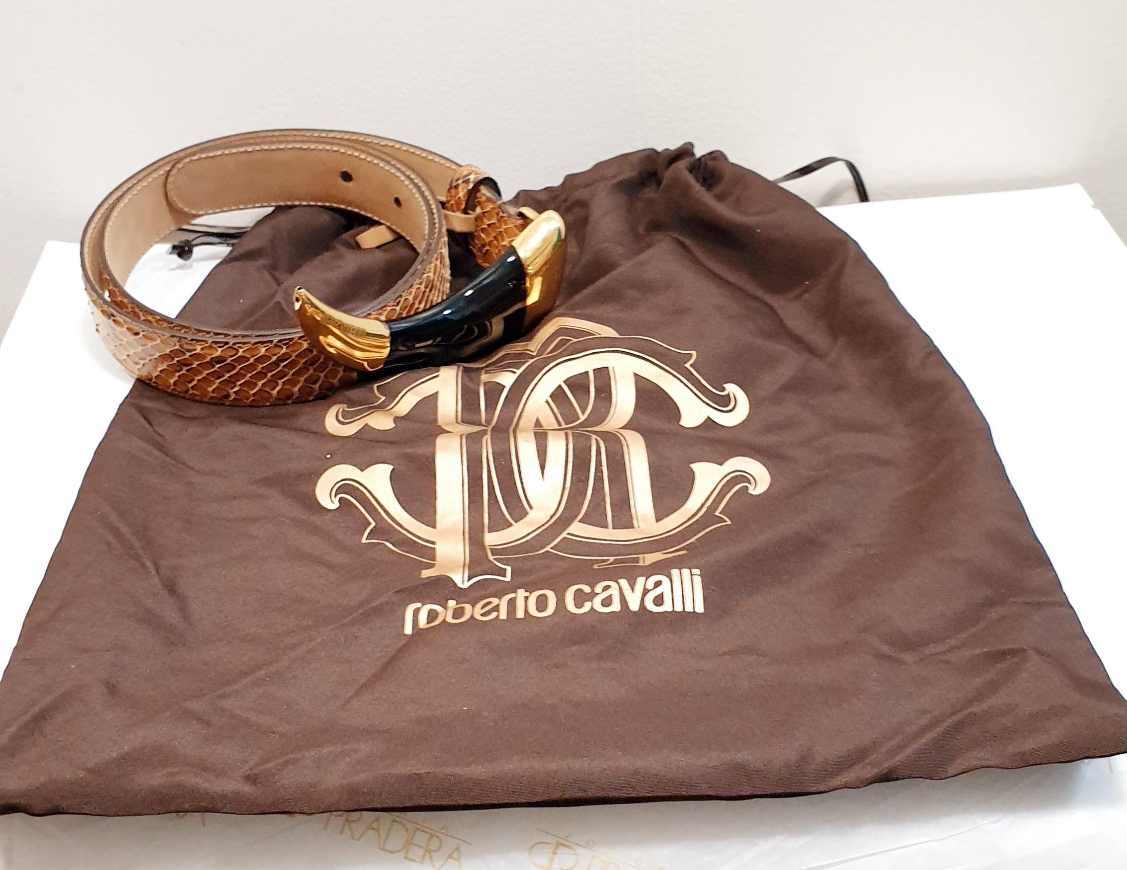 Roberto Cavalli Crocodile Effect Leather For Women Belt 1