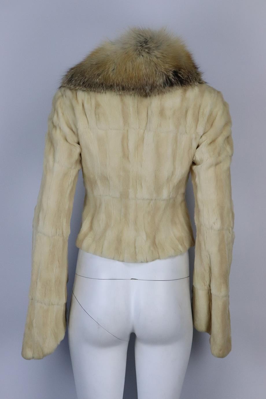 Women's Roberto Cavalli Cropped Fox And Rabbit Fur Jacket Medium