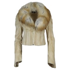 Roberto Cavalli Cropped Fox And Rabbit Fur Jacket Medium