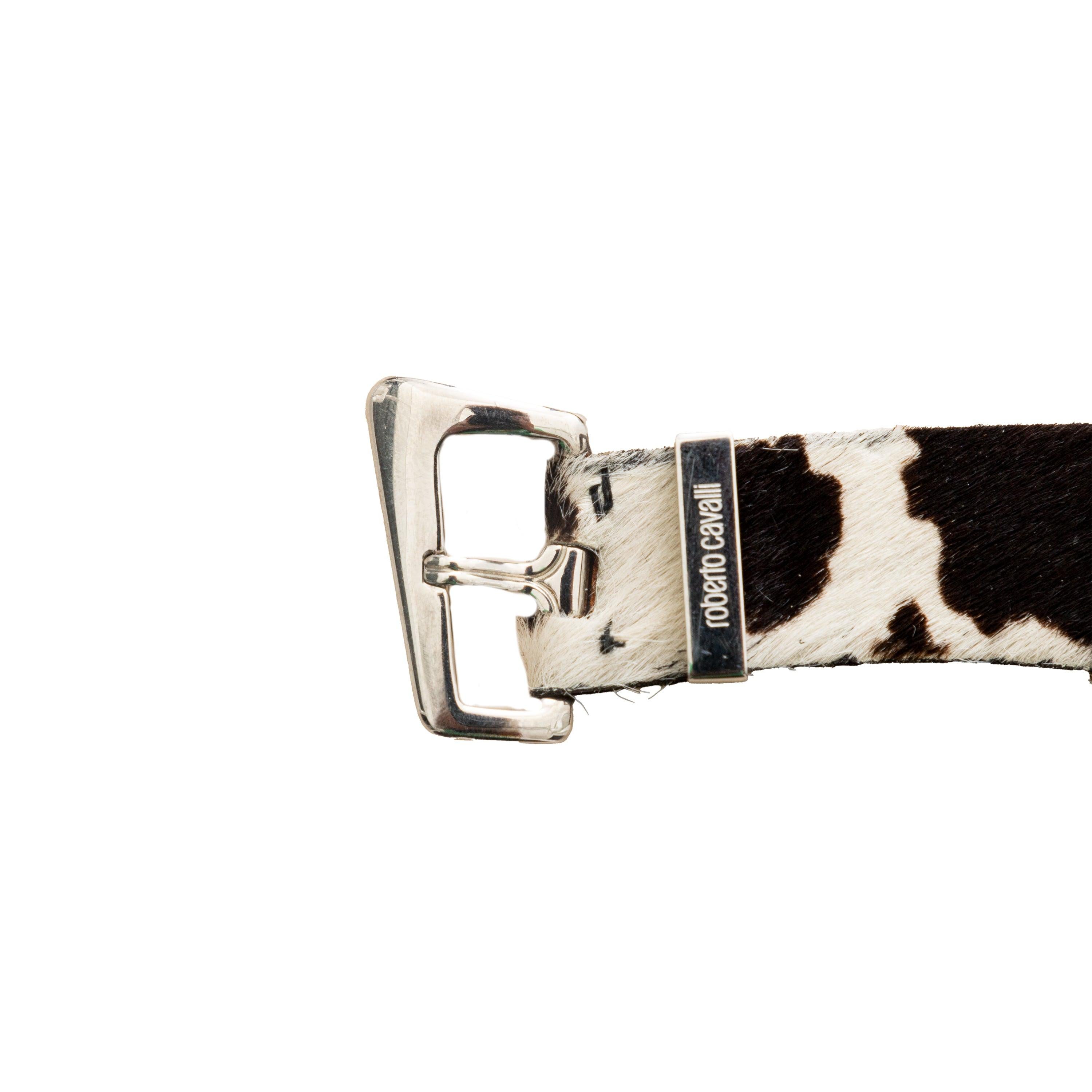 Roberto Cavalli Gebogene Tierhaaruhr - '10er Jahre im Angebot 5