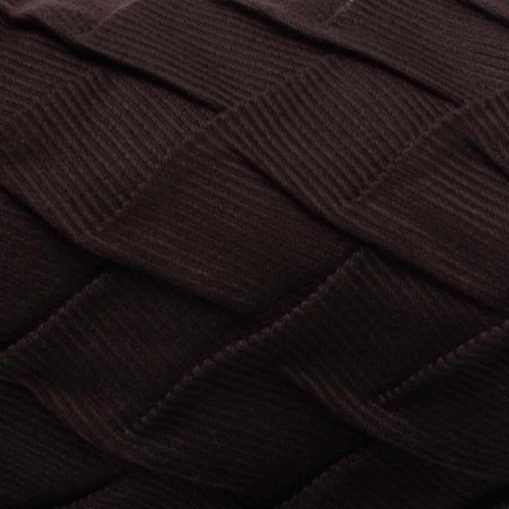 Roberto Cavalli Dark Brown Pleated Fabric and Leather Tassel Hobo 3