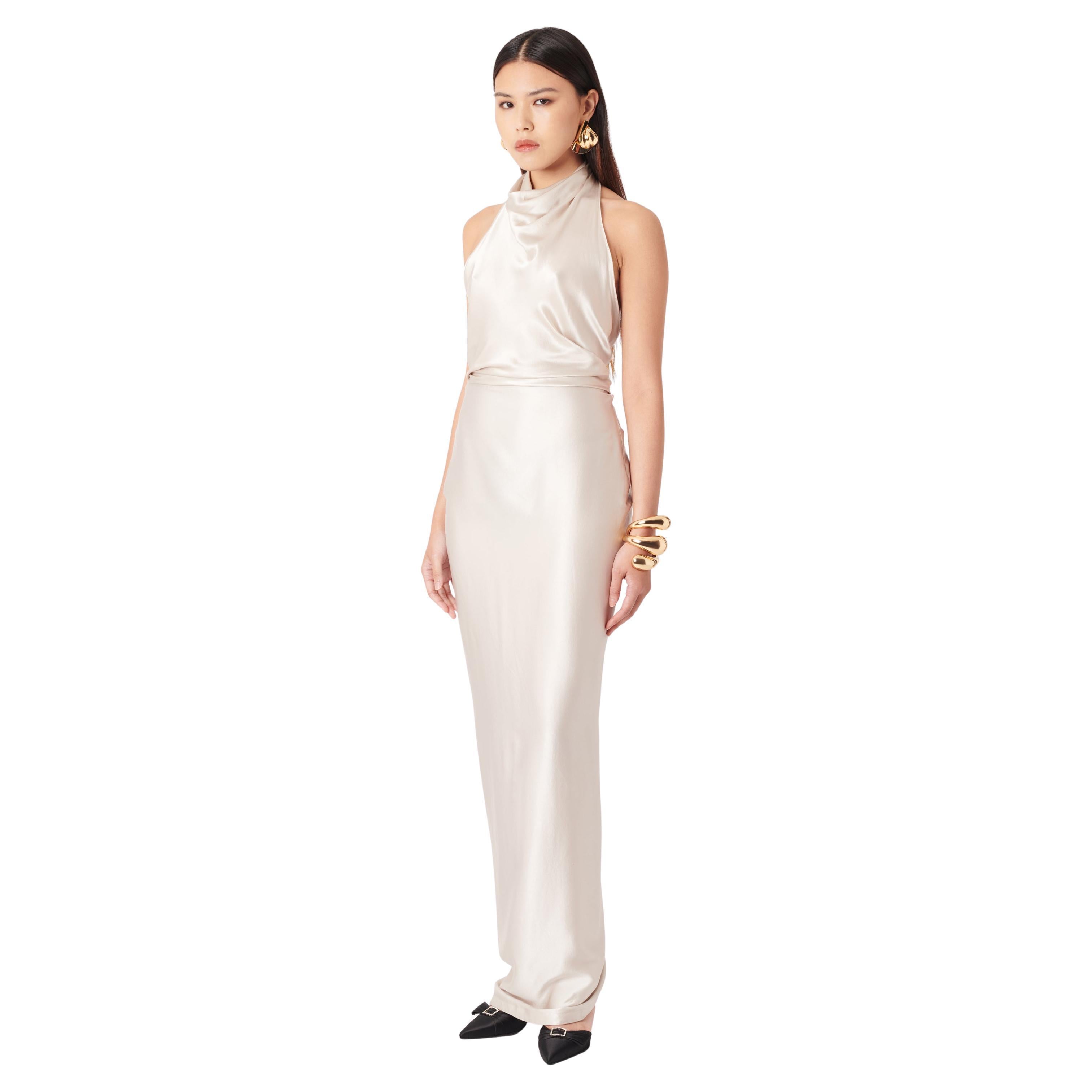 Roberto Cavalli Deadstock F/W 2007 Runway Silk Halterneck Gown For Sale