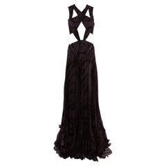 Roberto Cavalli Maxi Abito Cut Out Grigio Profondo