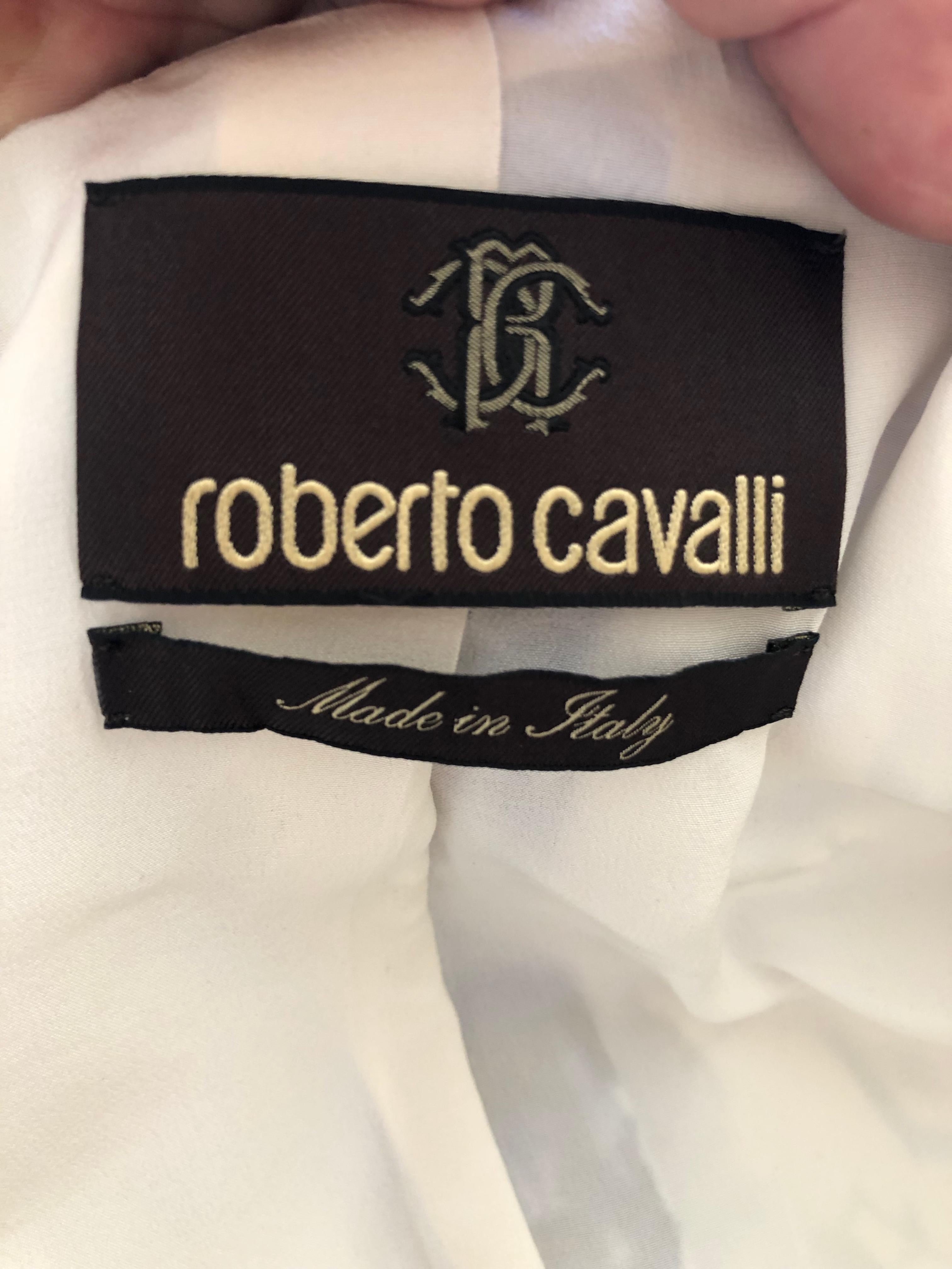 Roberto Cavalli Delft Porcelain Pattern Silk Shawl Collar Tuxedo Jacket Size 44 2