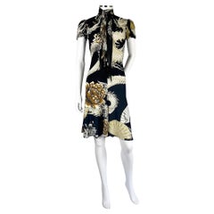 Roberto Cavalli Dragon and Fan Mini Dress, 2006