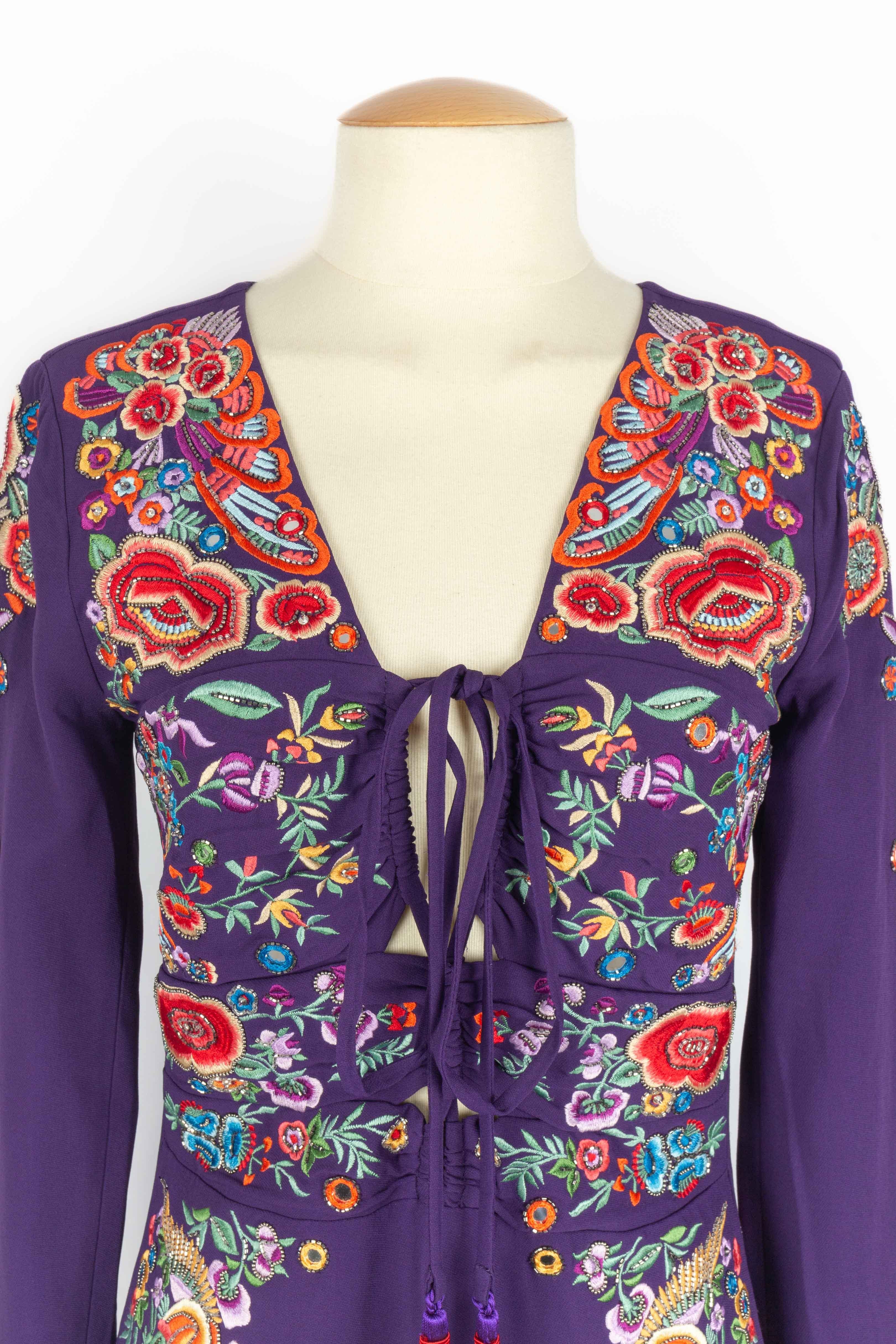 Violet Robe Roberto Cavalli en vente
