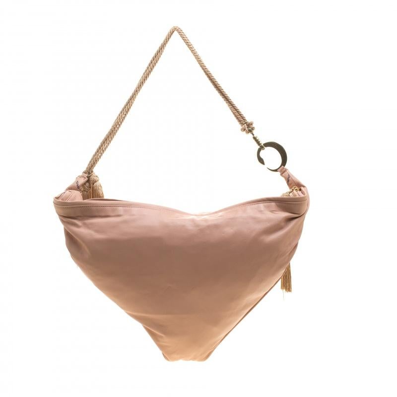 Women's Roberto Cavalli Dusty Pink Leather Shoulder Bag
