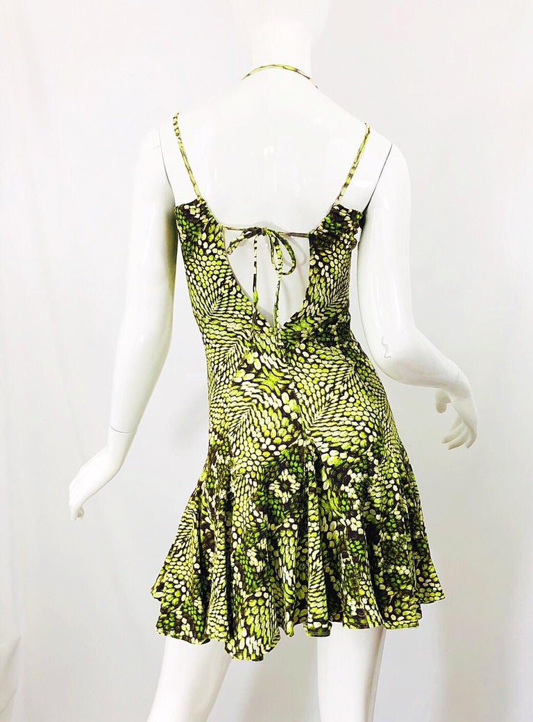 neon green snake print dress Lime Green Snake Dress