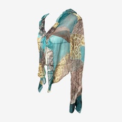 Roberto Cavalli Early 2000s Patchwork Silk Chiffon Blouse