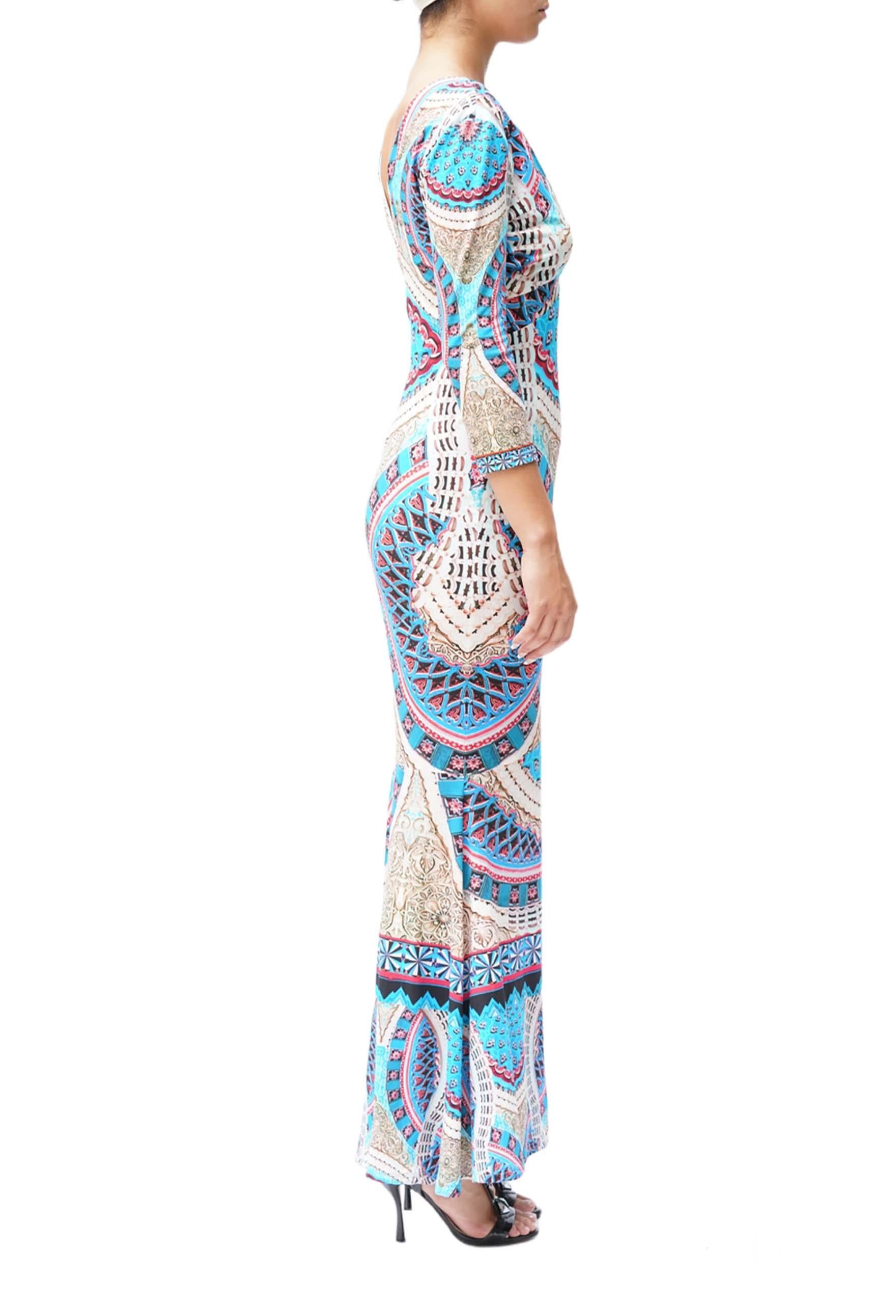 kaleidoscope tie neck gown