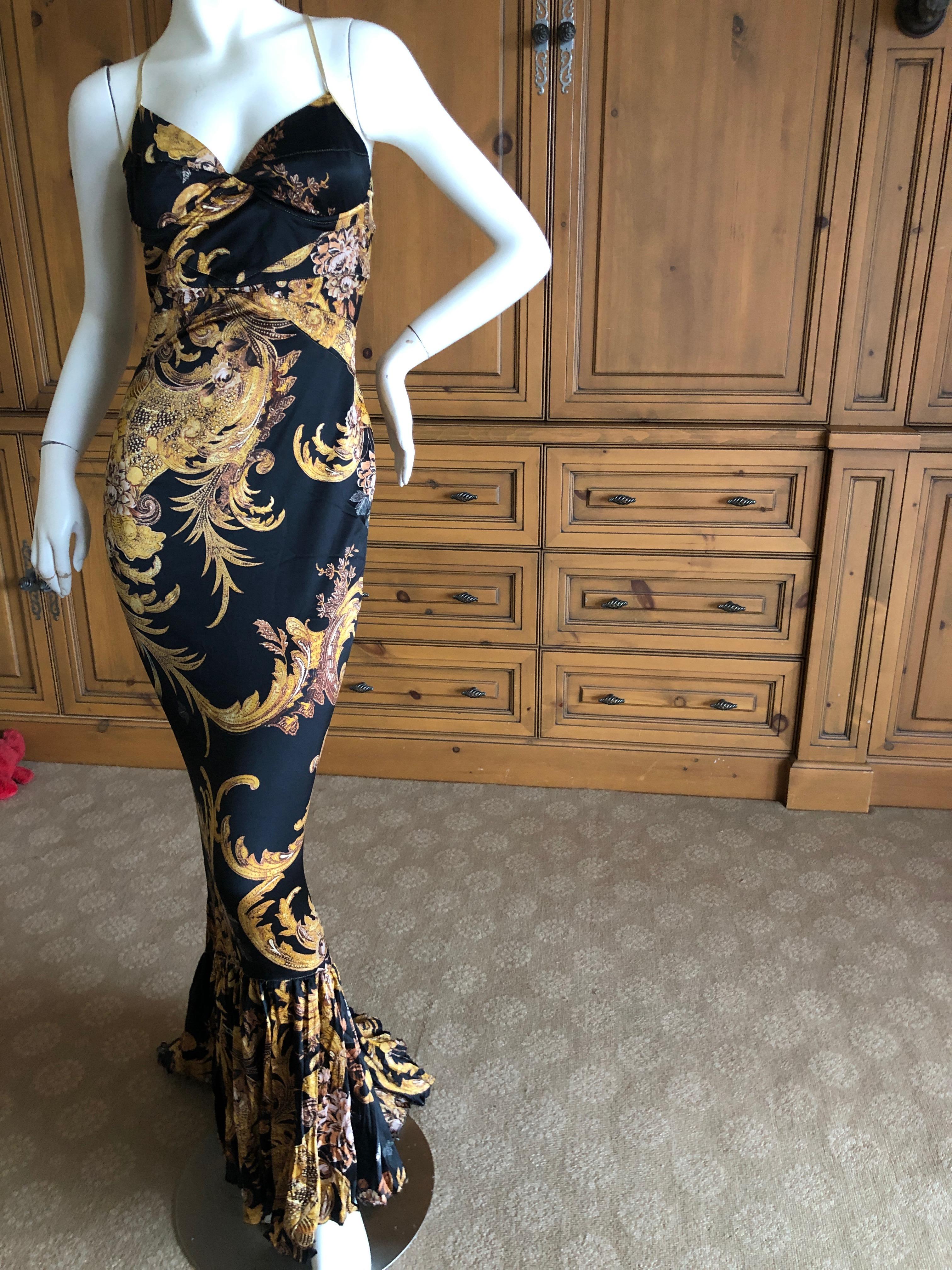 Women's or Men's Roberto Cavalli Elegant Fishtail Mermaid Back Evening Dress for Just Cavalli