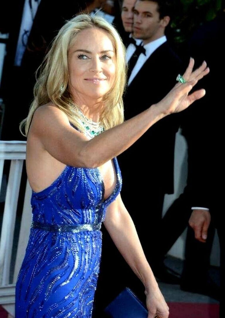 ROBERTO CAVALLI Embellished Blue Sequin Evening Gown Long Dress US