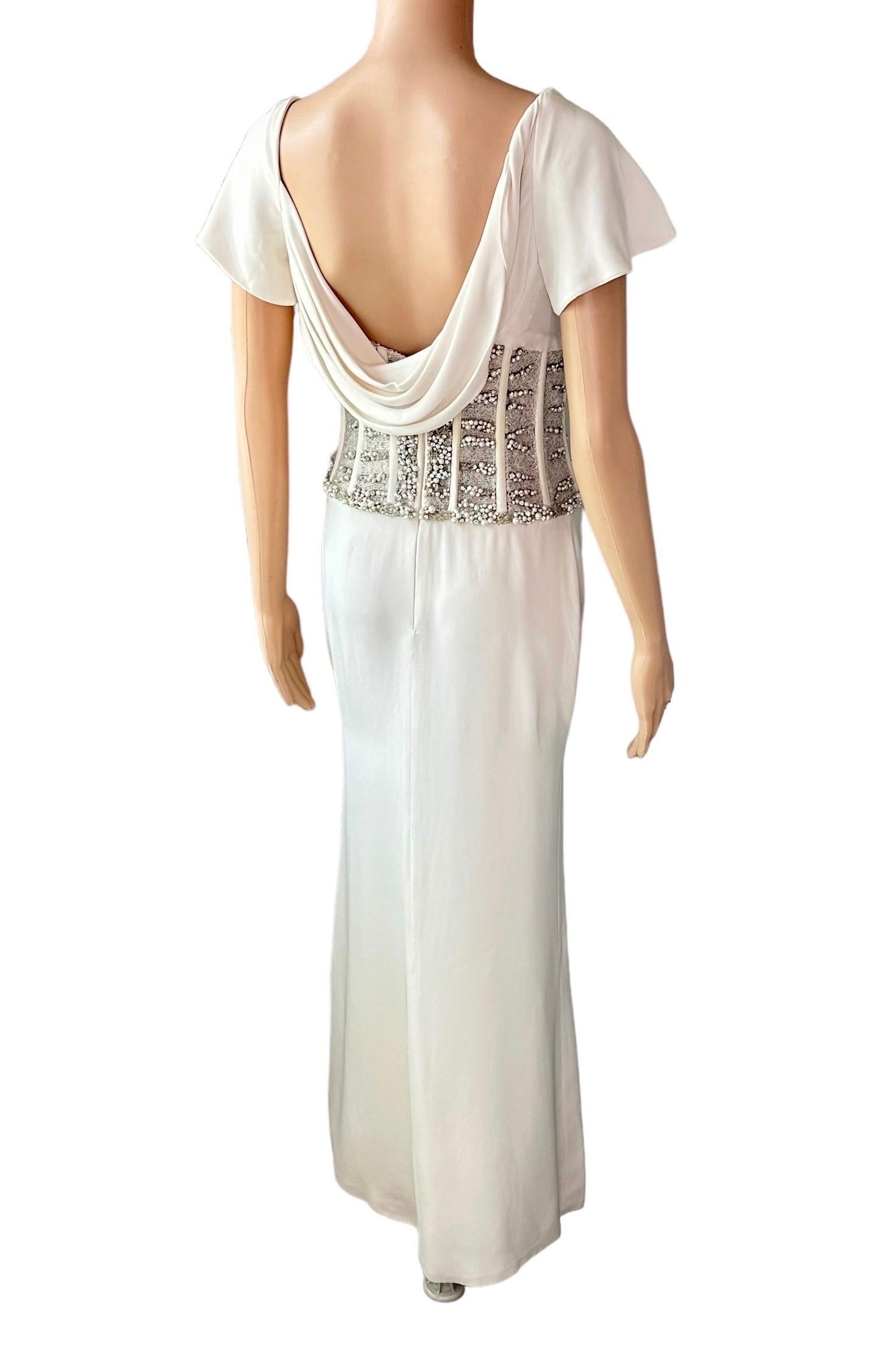 Roberto Cavalli Embellished Corset Empire Silhouette Evening Dress Gown For Sale 2
