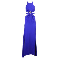 Roberto Cavalli Embellished Cutout Crepe De Chine Gown IT 40 UK 8 